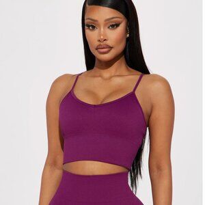 Go Time Seamless Rib Sports Bra - Plum